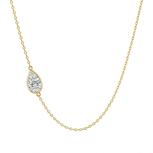 The Asymmetric Pear Station Necklace